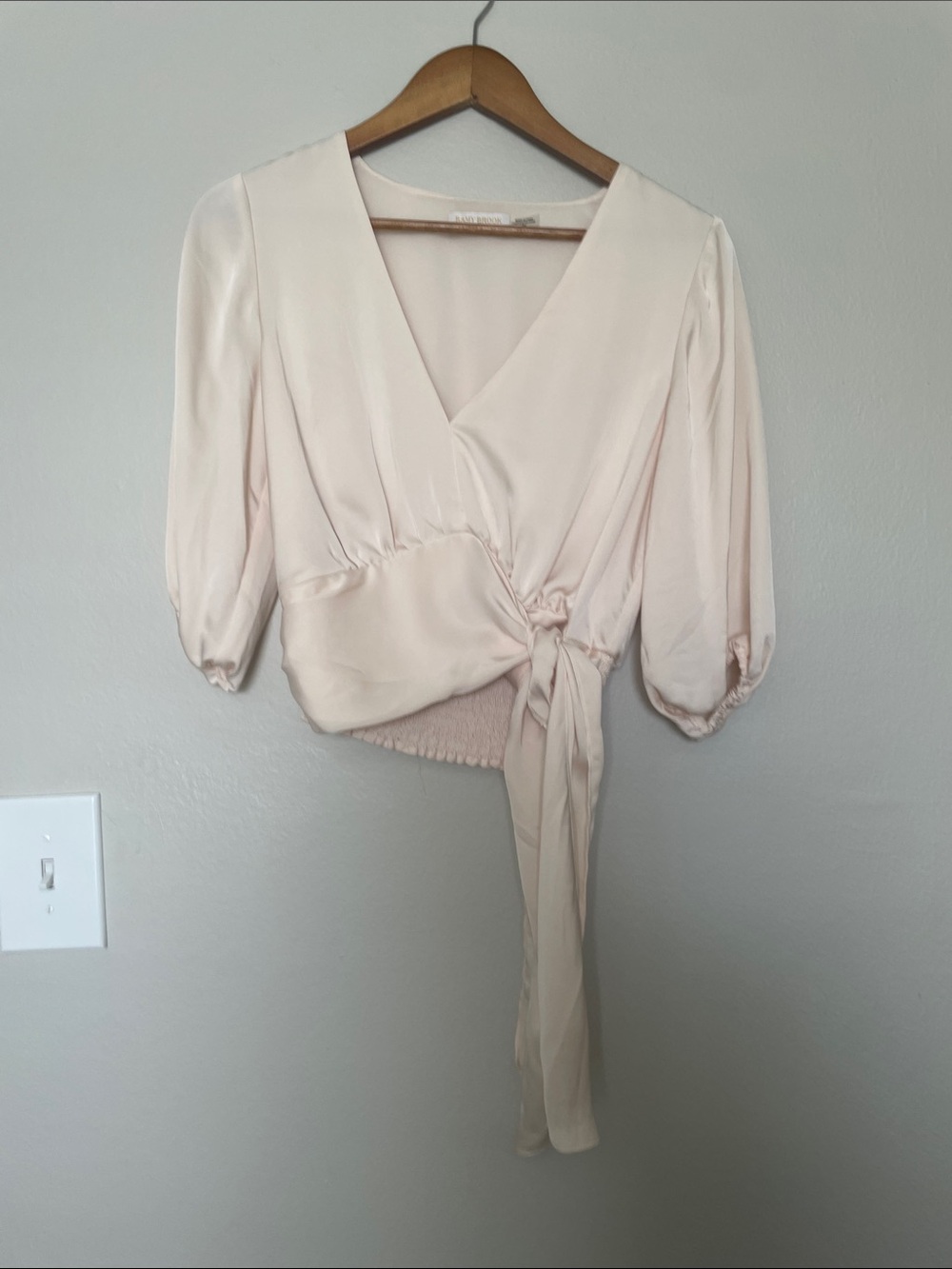 Ramy brook Wrap Tie-Front crop Top